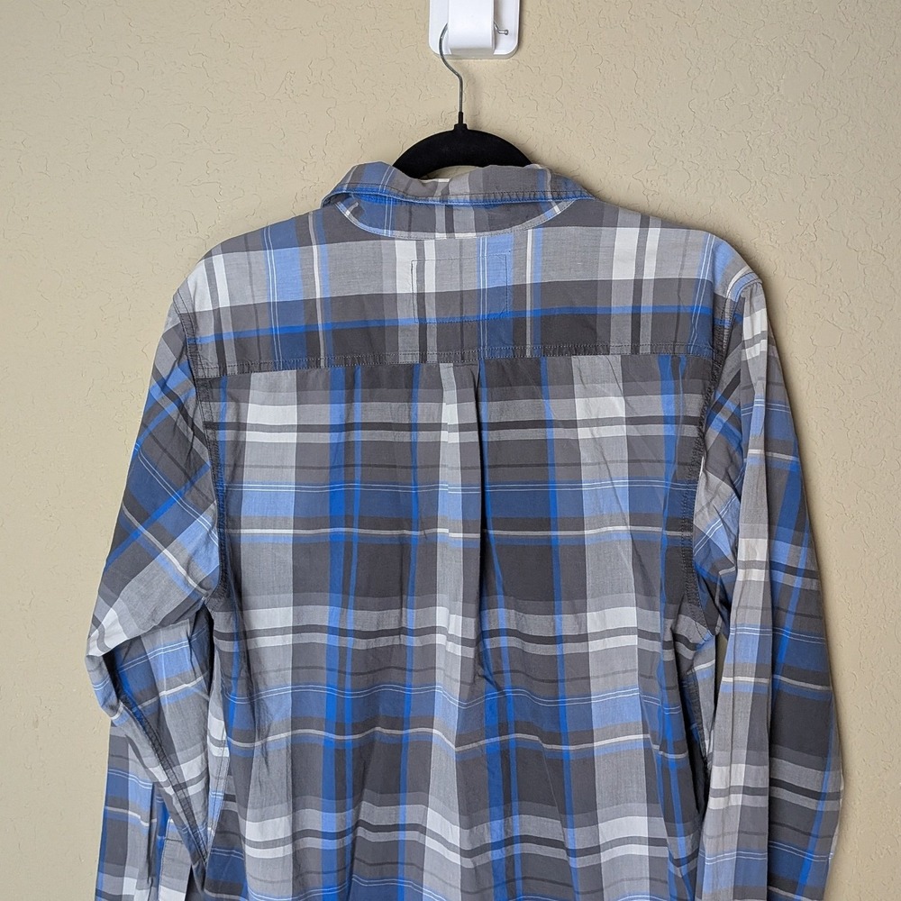 The North Face Men's Size M Blue Gray Plaid Button Front Casual Outdoor Shirt - Picture 5 of 7